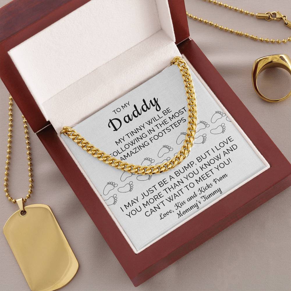 Dad Necklace Gift From Baby Bump With Lovely Message Card
