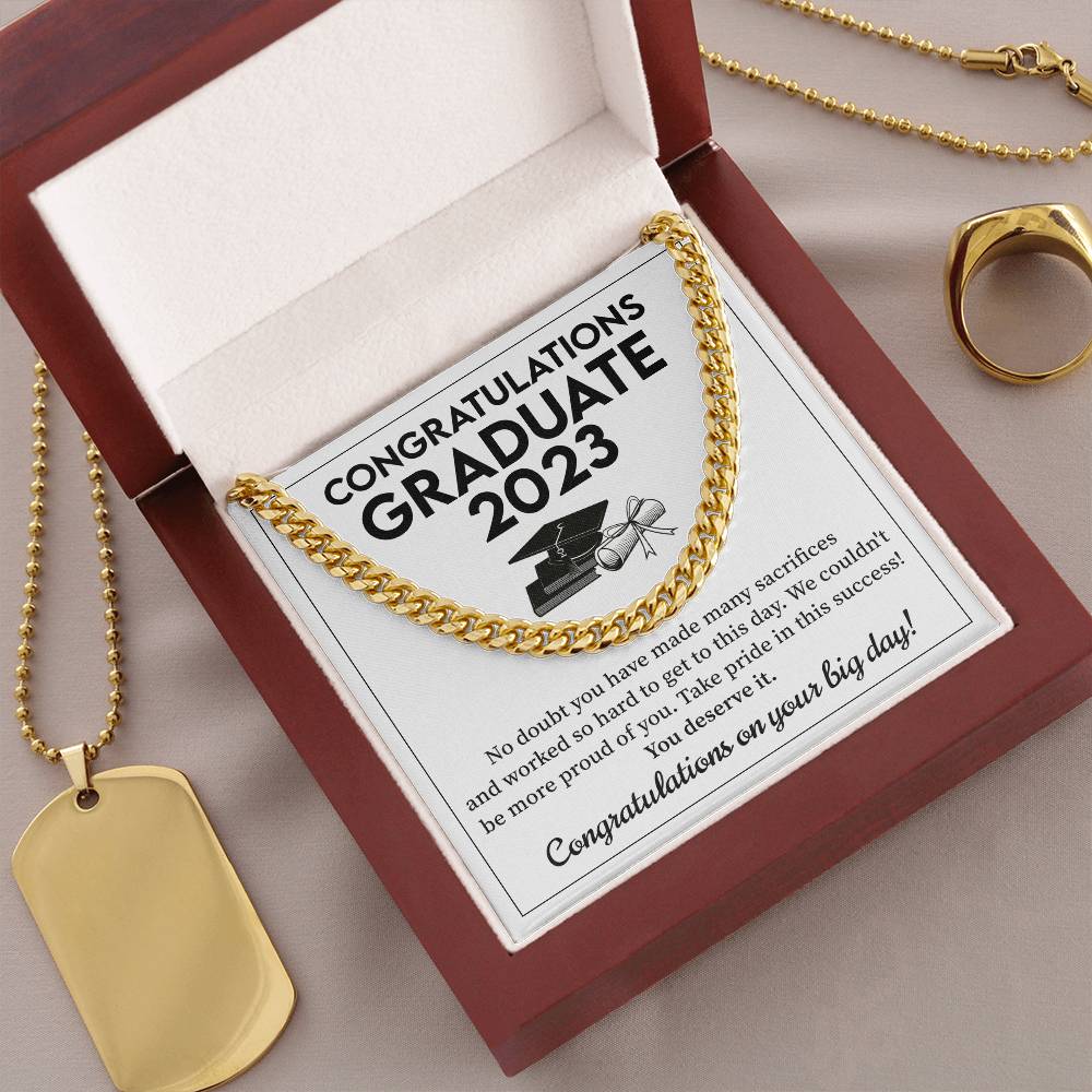 Personalized Graduation Cuban Chain Necklace Gift