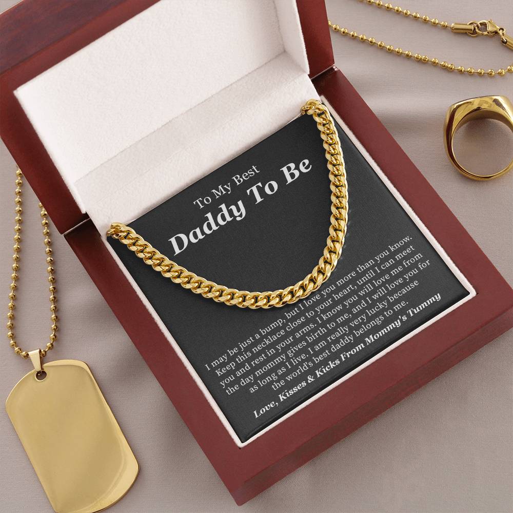 Daddy to Be Necklace Gift from Bump with Love Message