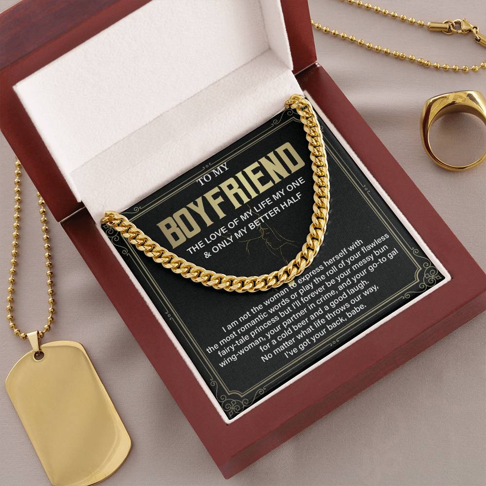 Boyfriend Cuban Chain Necklace – Funny Love Gift Box
