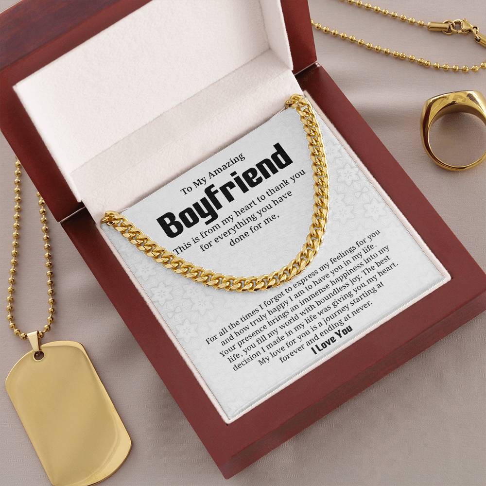 Appreciation Necklace for Boyfriend with Card