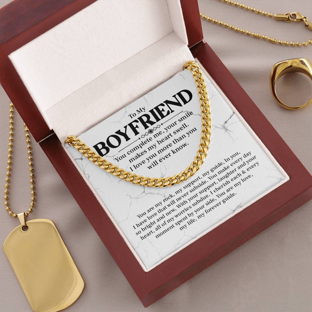 Boyfriend Cuban Chain Gift – Romantic Love Message