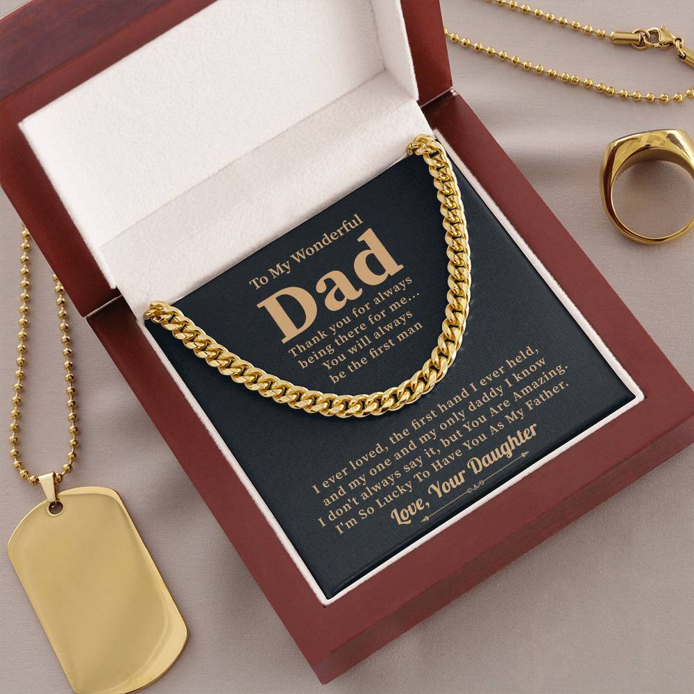 Dad Necklace Gift from Daughter with Heartfelt Message