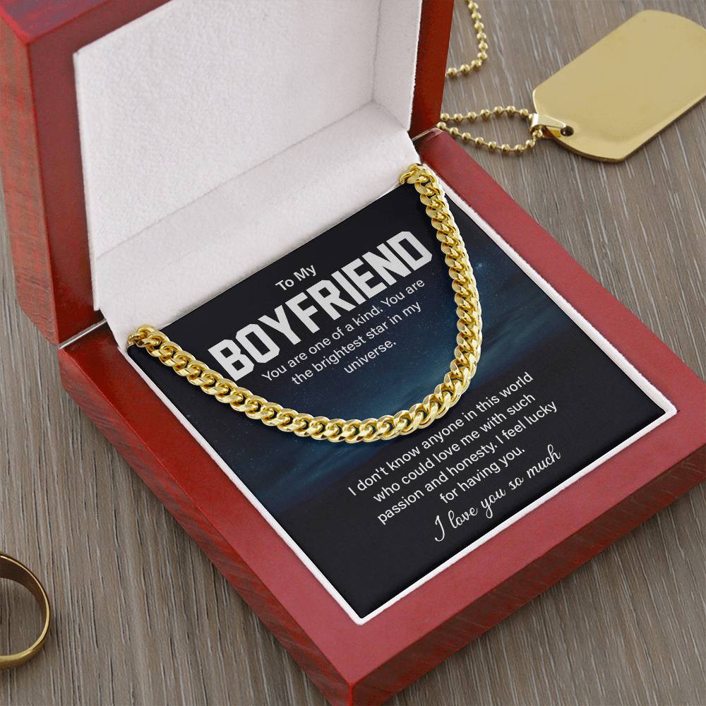 Boyfriend Gift Necklace for Him – with Message Card