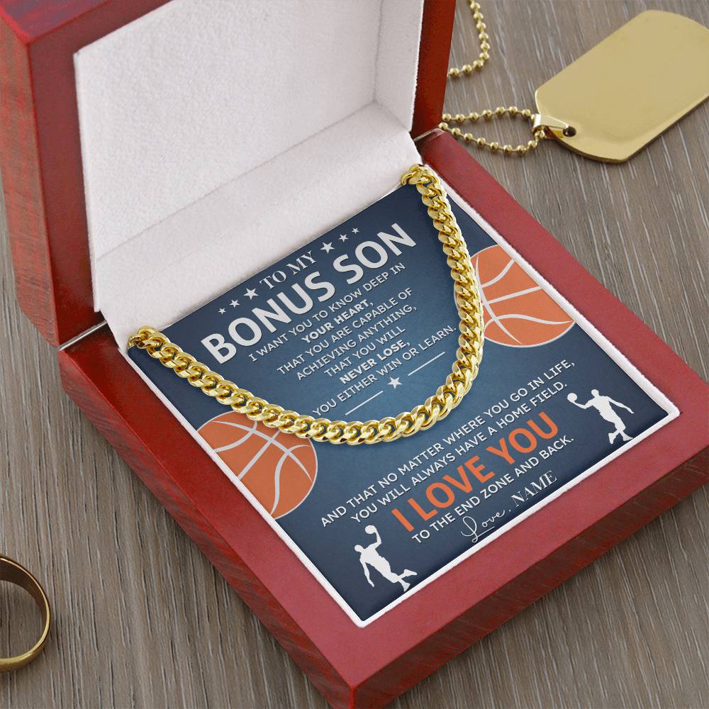 Bonus Son Basketball Necklace with Message Card