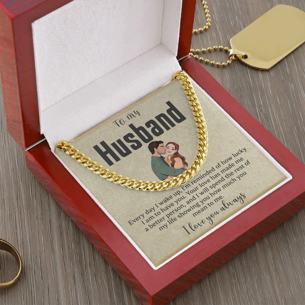 To My Husband Cuban Chain Gift Love You Always Card