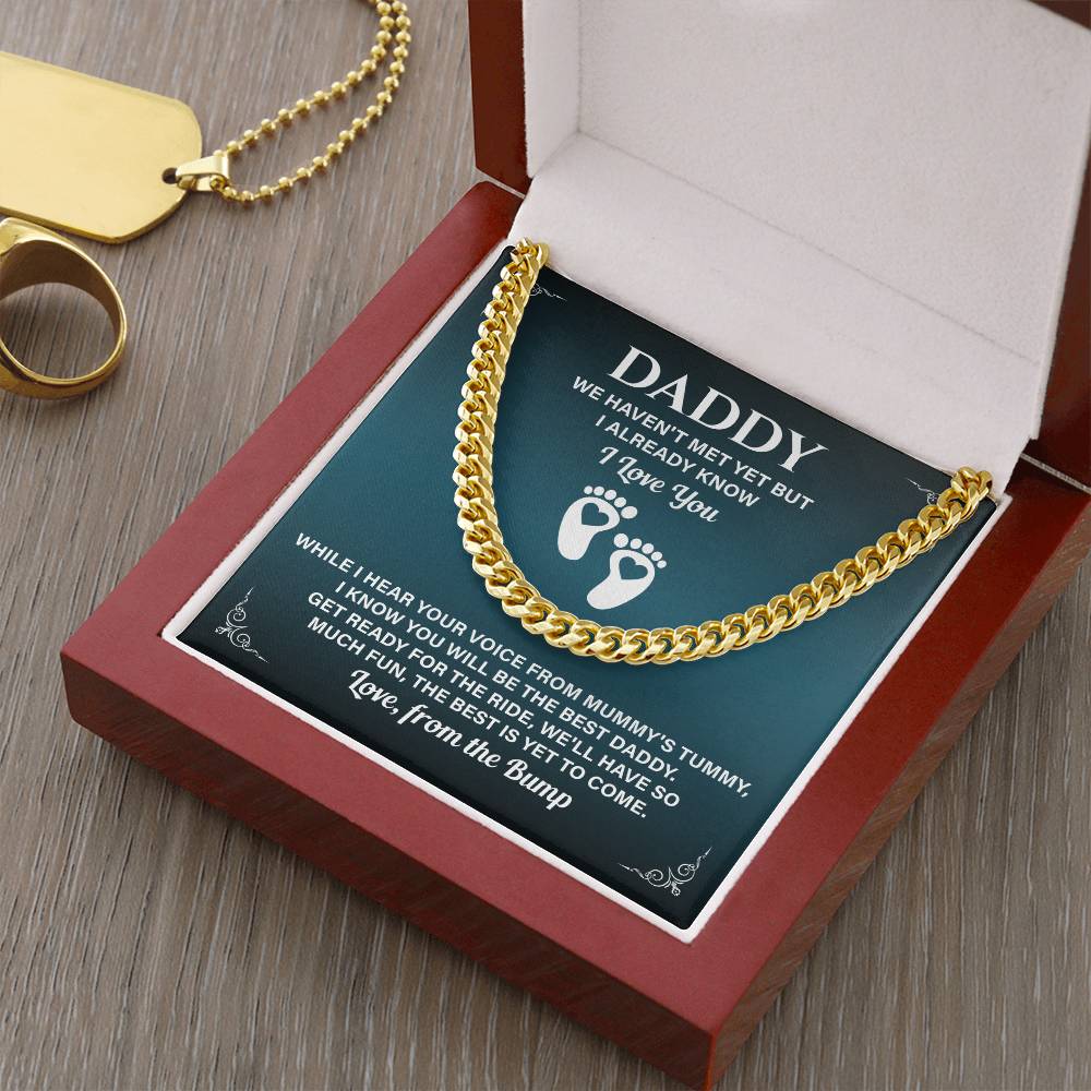 Daddy Necklace Gift From Baby Bump With Message Card
