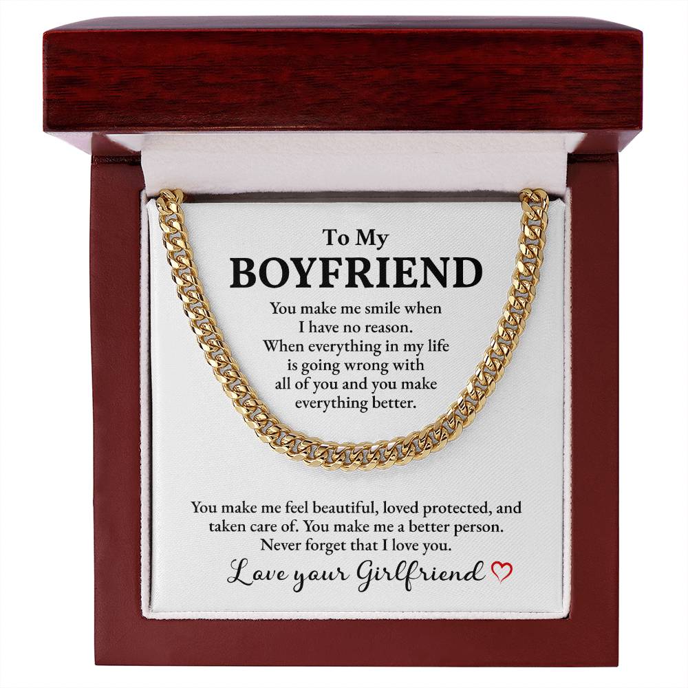 Boyfriend Cuban Chain Gift from Girlfriend