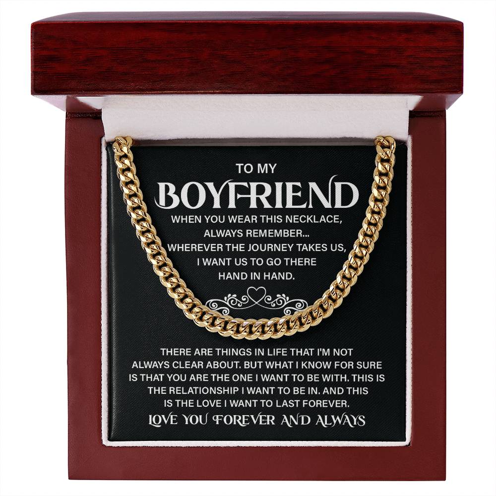 Boyfriend Cuban Chain Gift with Message Card