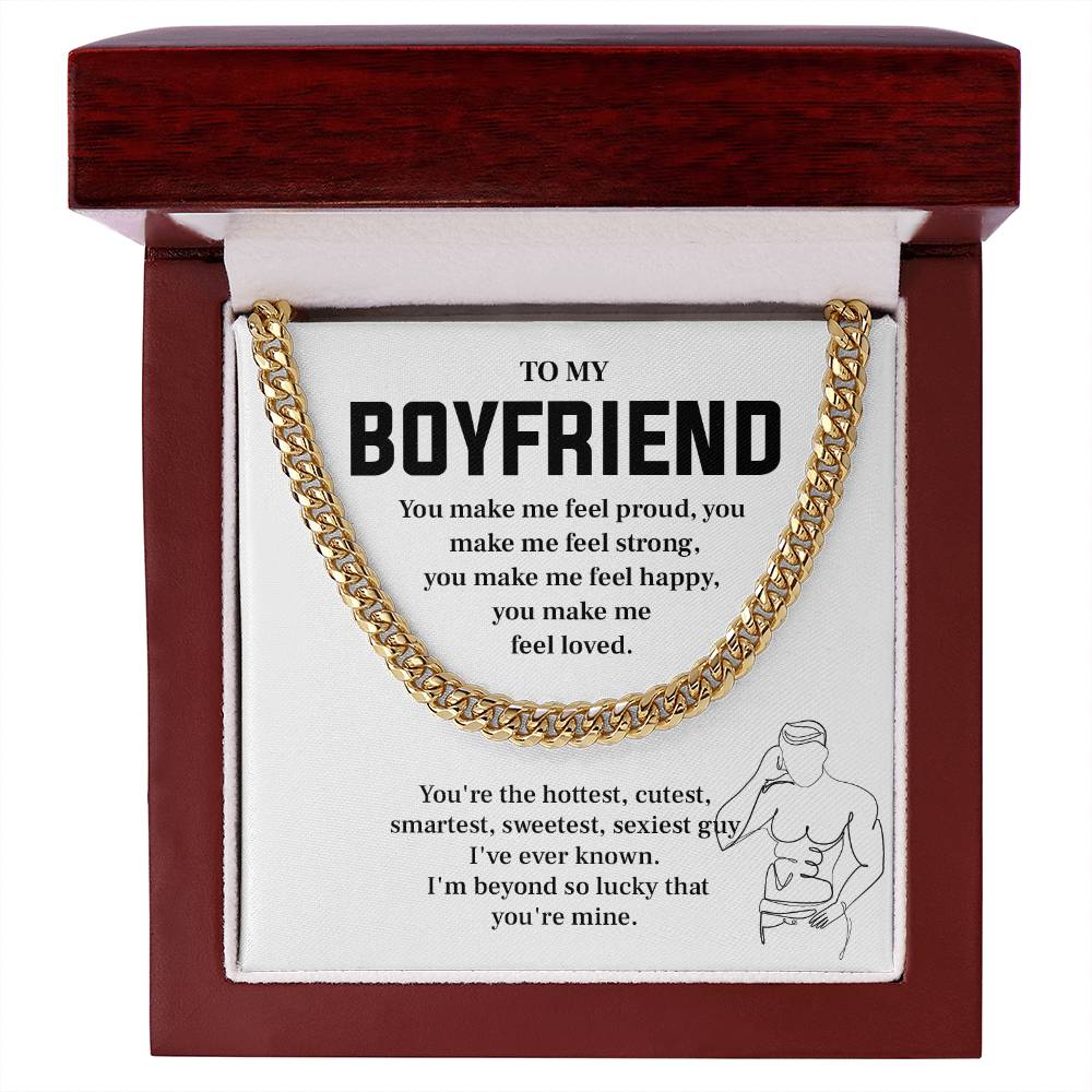 Hot Boyfriend Cuban Chain with Message Card