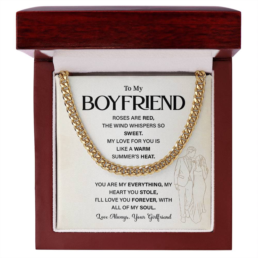 Romantic Gift for Boyfriend Cuban Chain with Gift Box