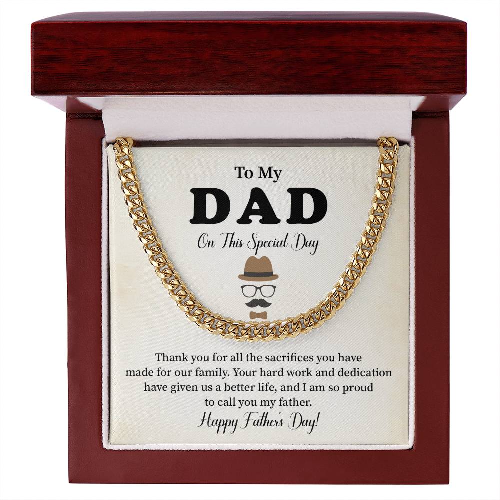 To My Dad Necklace, Gift For Dad On Father’s Day