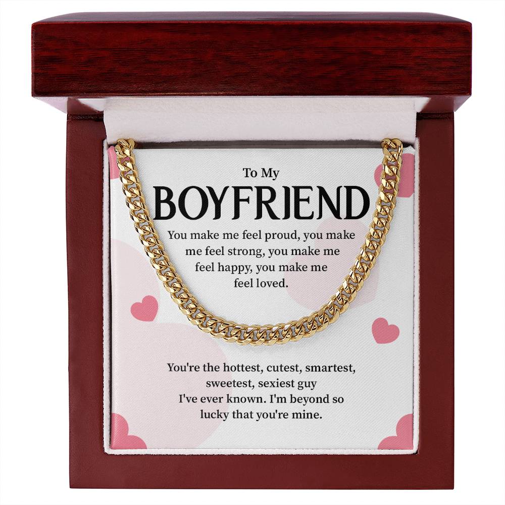 Cuban Chain Gift for Boyfriend with Message Card
