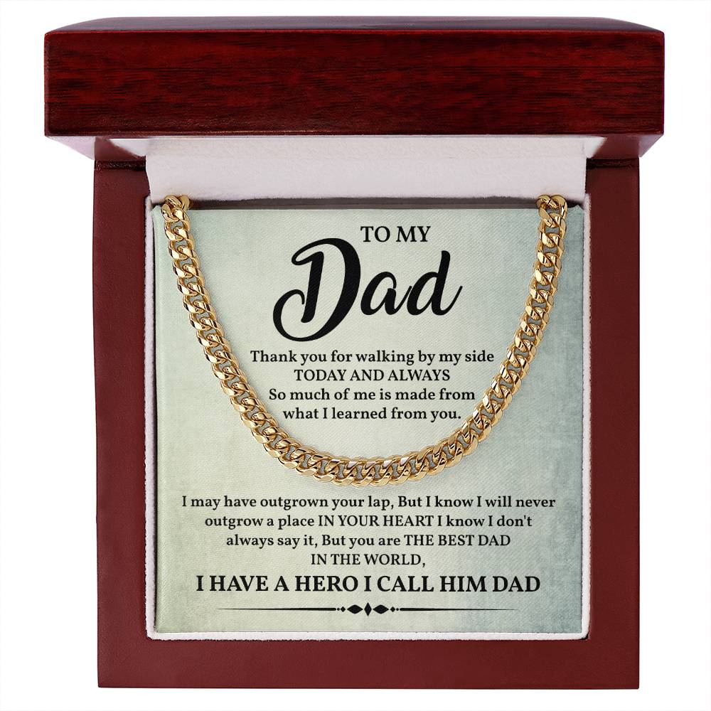 Thank You Dad Chain Gift with Heartfelt Message For Dad