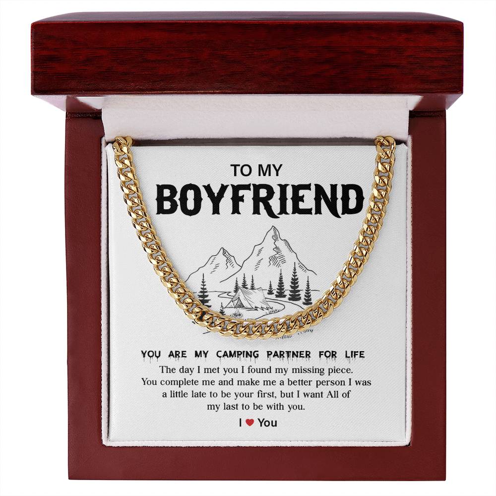 Camping Gift for Boyfriend – Necklace & Message Box