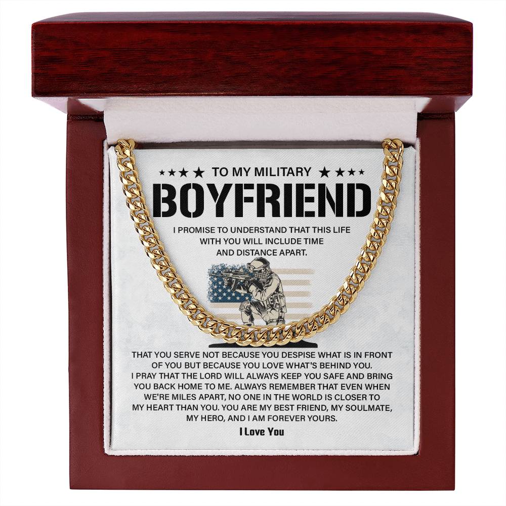 Military Boyfriend Necklace with Message Card