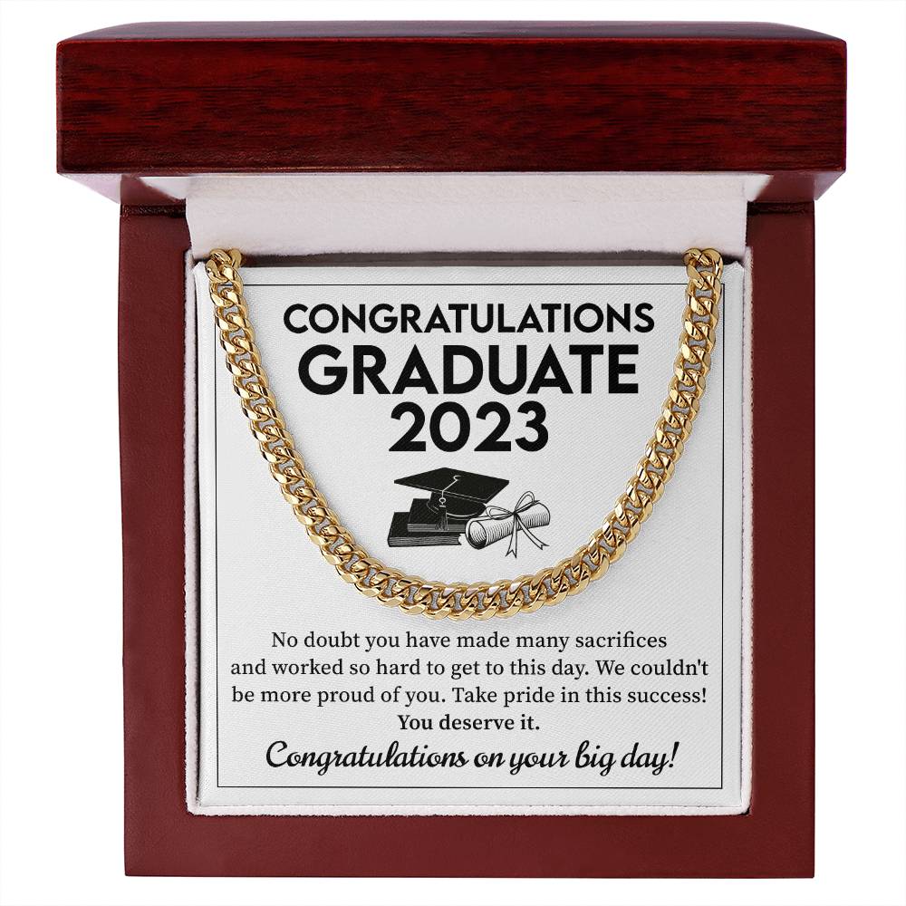 Personalized Graduation Cuban Chain Necklace Gift