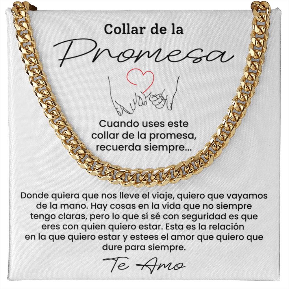Collar de la Promesa - Regalo Perfecto para Novio, Esposo o Pareja, Mensaje de Amor Eterno para San Valentín y Aniversarios