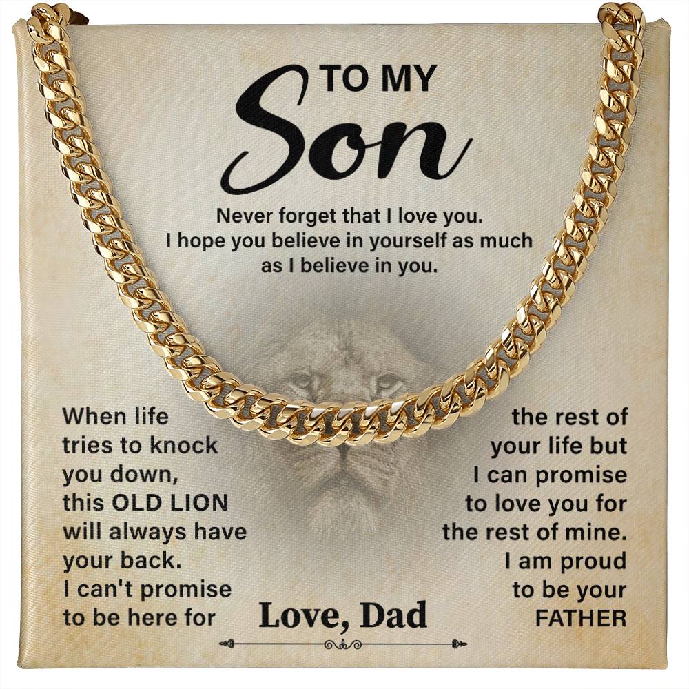 To My Son Never Forget That I Love You - Necklace Gift For Birthday Valentine's Day With Heartfelt Message