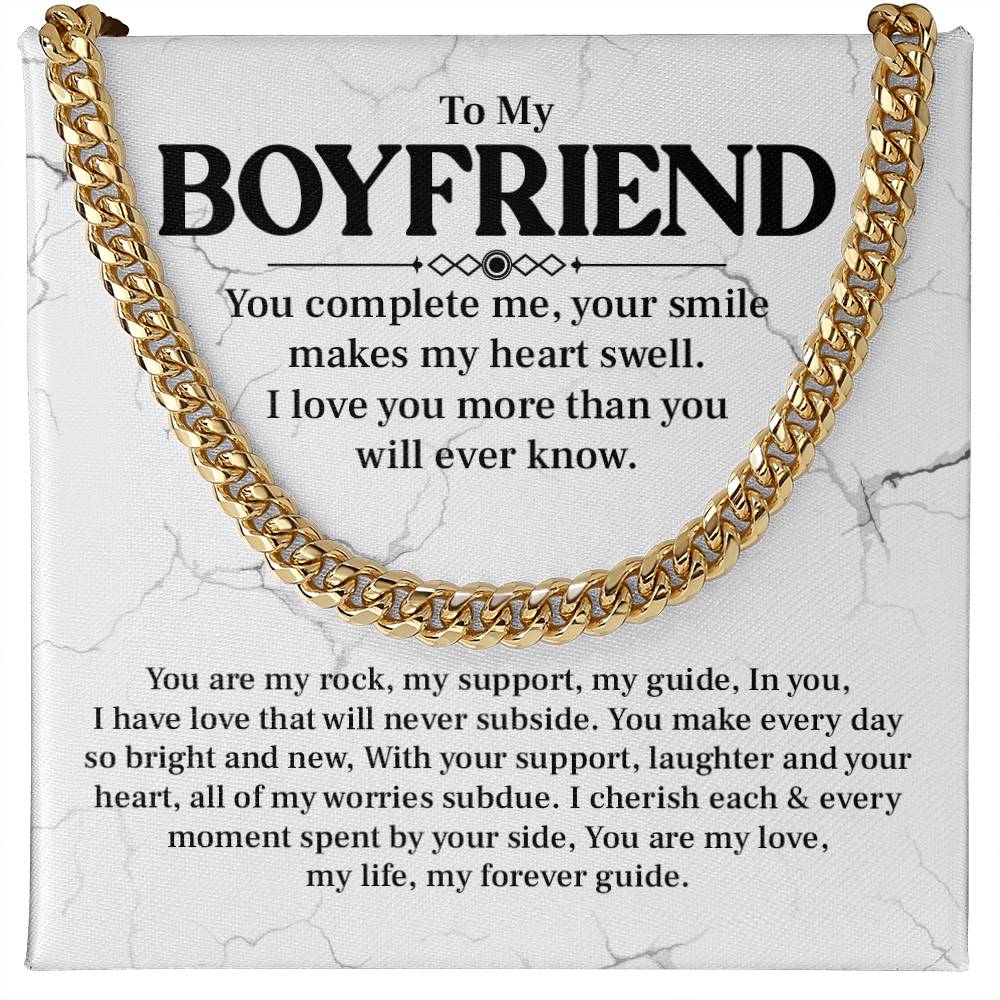 Boyfriend Cuban Chain Gift – Romantic Love Message
