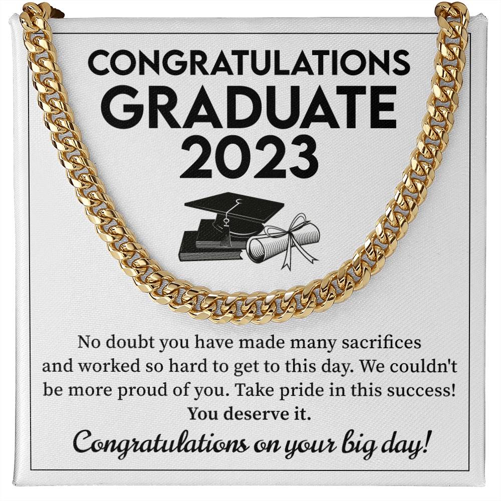 Personalized Graduation Cuban Chain Necklace Gift