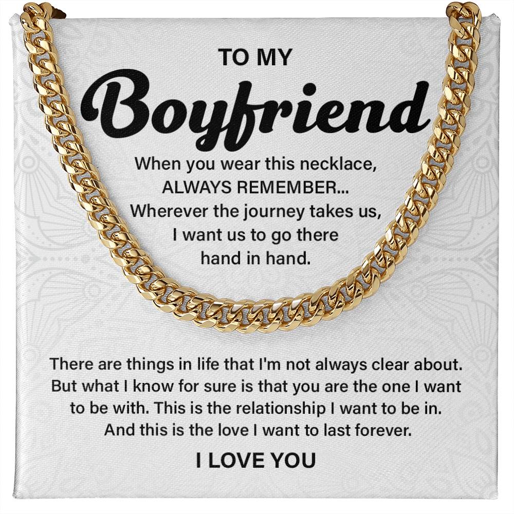 Romantic Cuban Chain for Boyfriend with Gift Box