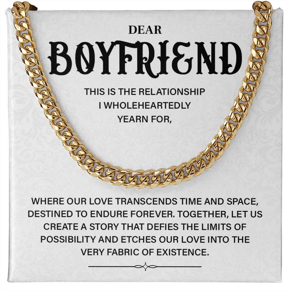 Romantic Cuban Chain Gift for Boyfriend – Love Card