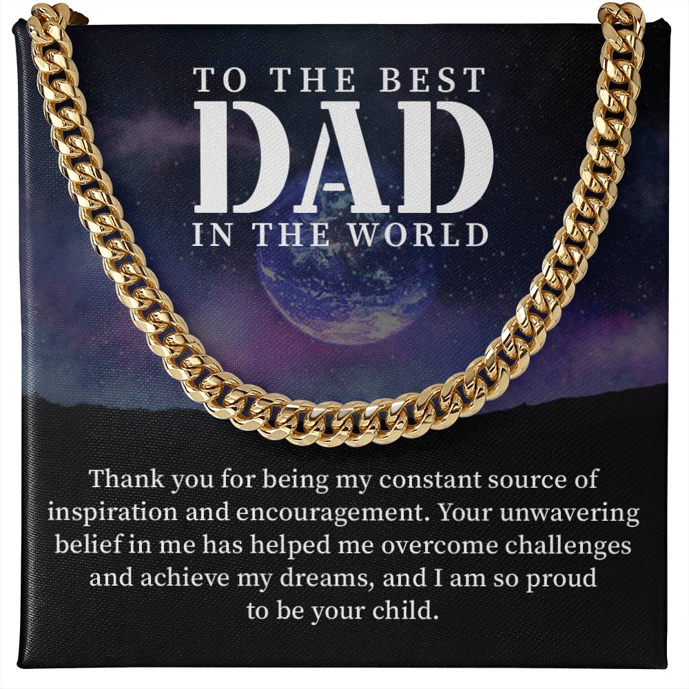 Dad Necklace Gift From Child With Inspirational Message