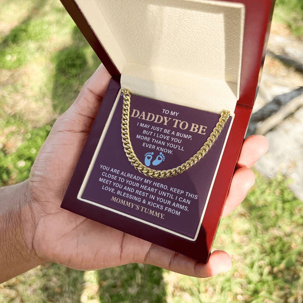 Daddy To Be Necklace Gift From Baby With Message Card