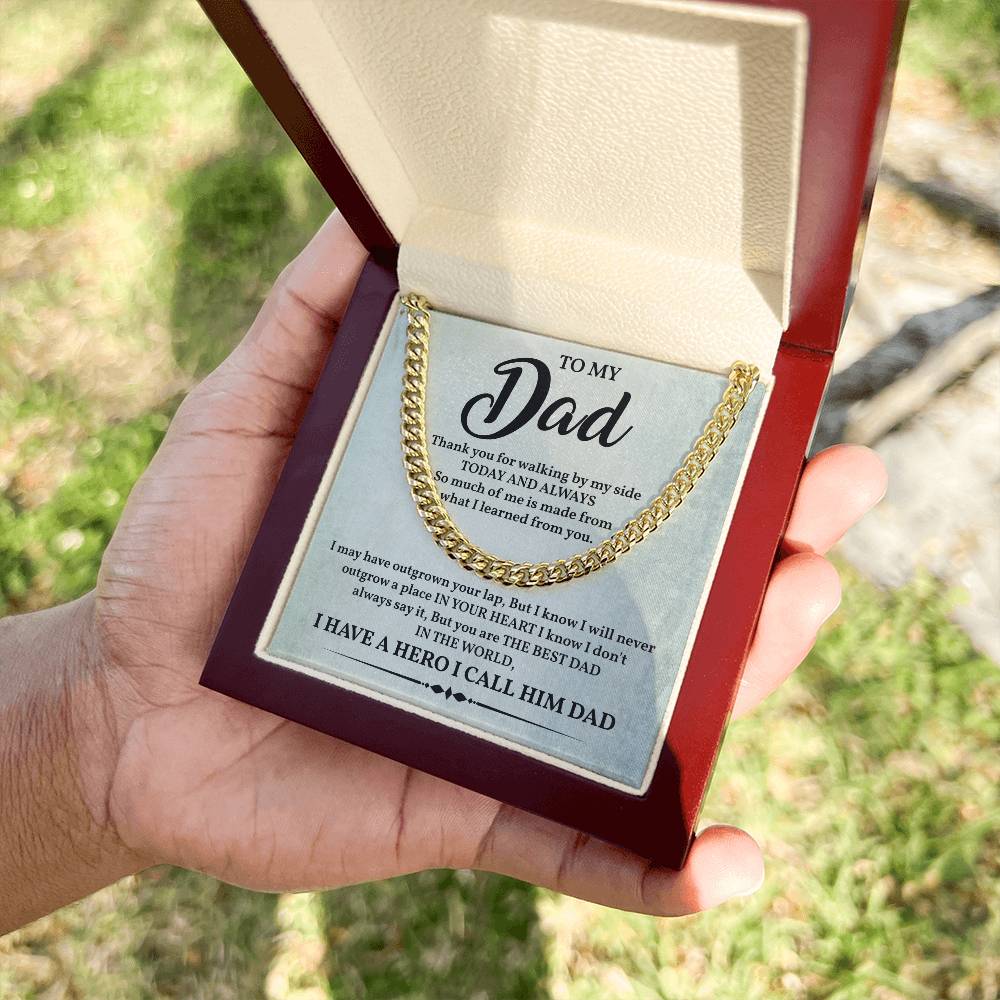 Thank You Dad Chain Gift with Heartfelt Message For Dad