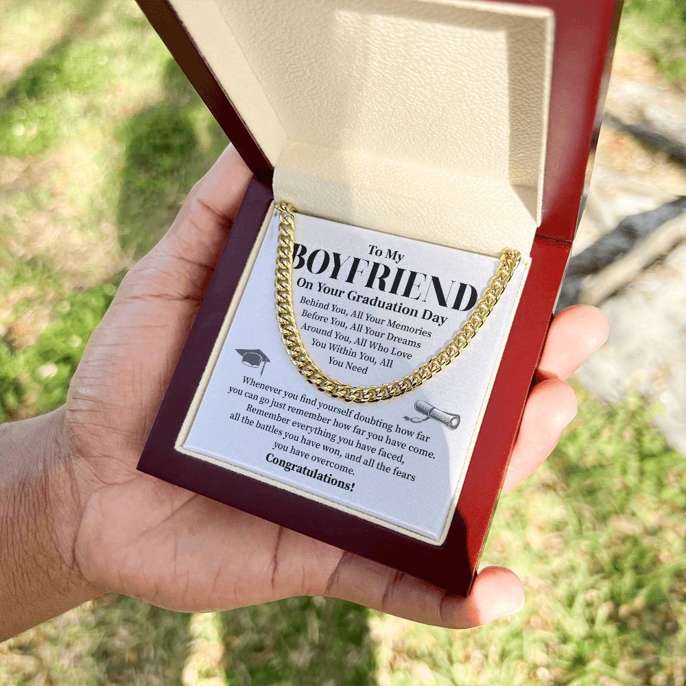 To My Boyfriend Graduation Necklace – Inspirational Gift