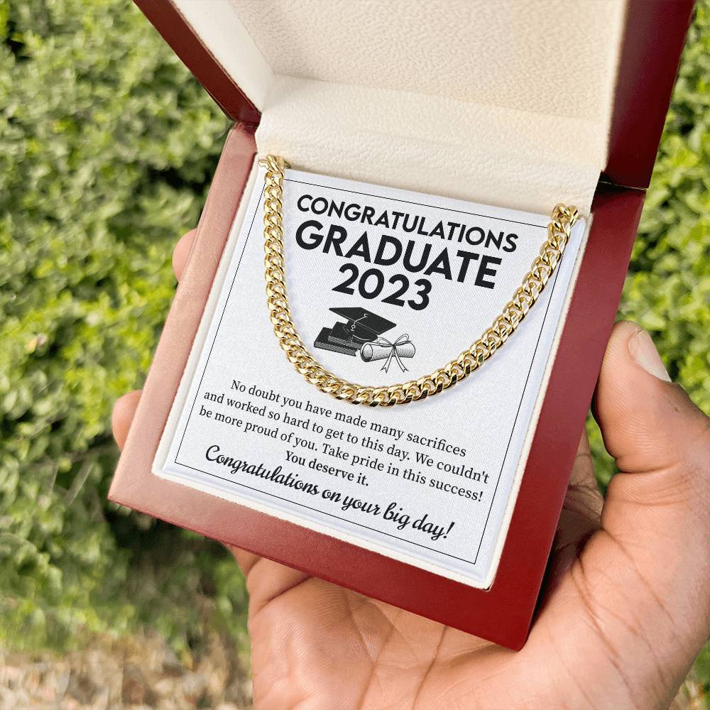 Personalized Graduation Cuban Chain Necklace Gift