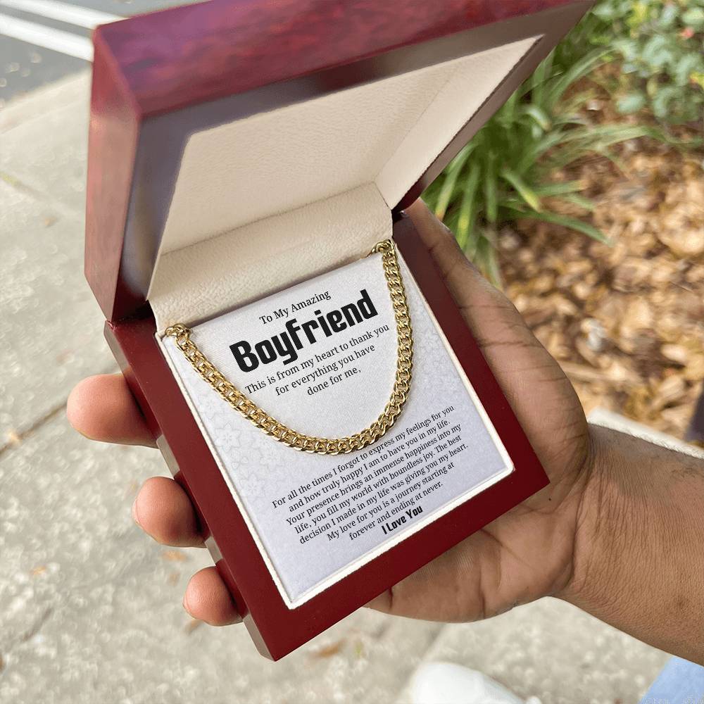 Appreciation Necklace for Boyfriend with Card