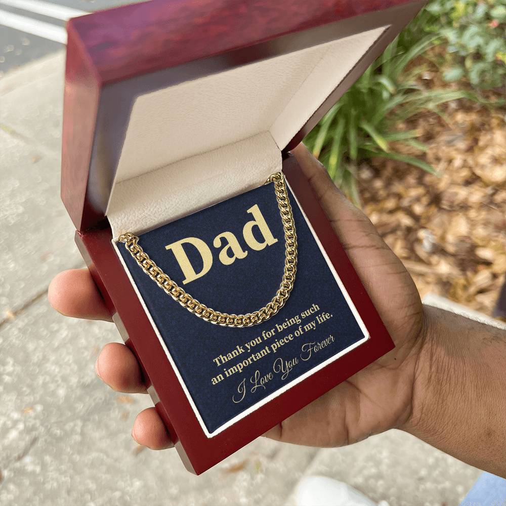 Thank You Dad Necklace Important Piece of My Life