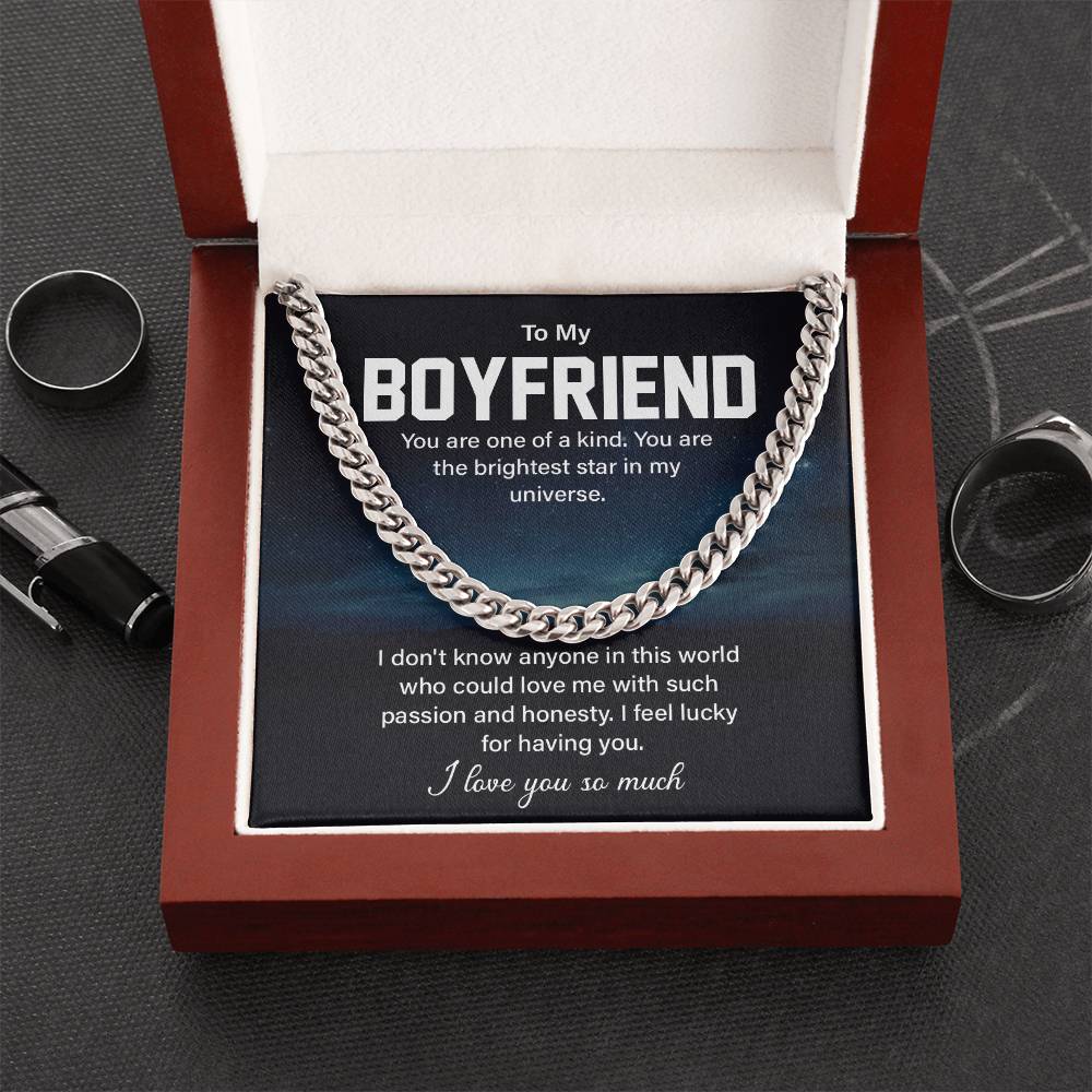 Boyfriend Gift Necklace for Him – with Message Card