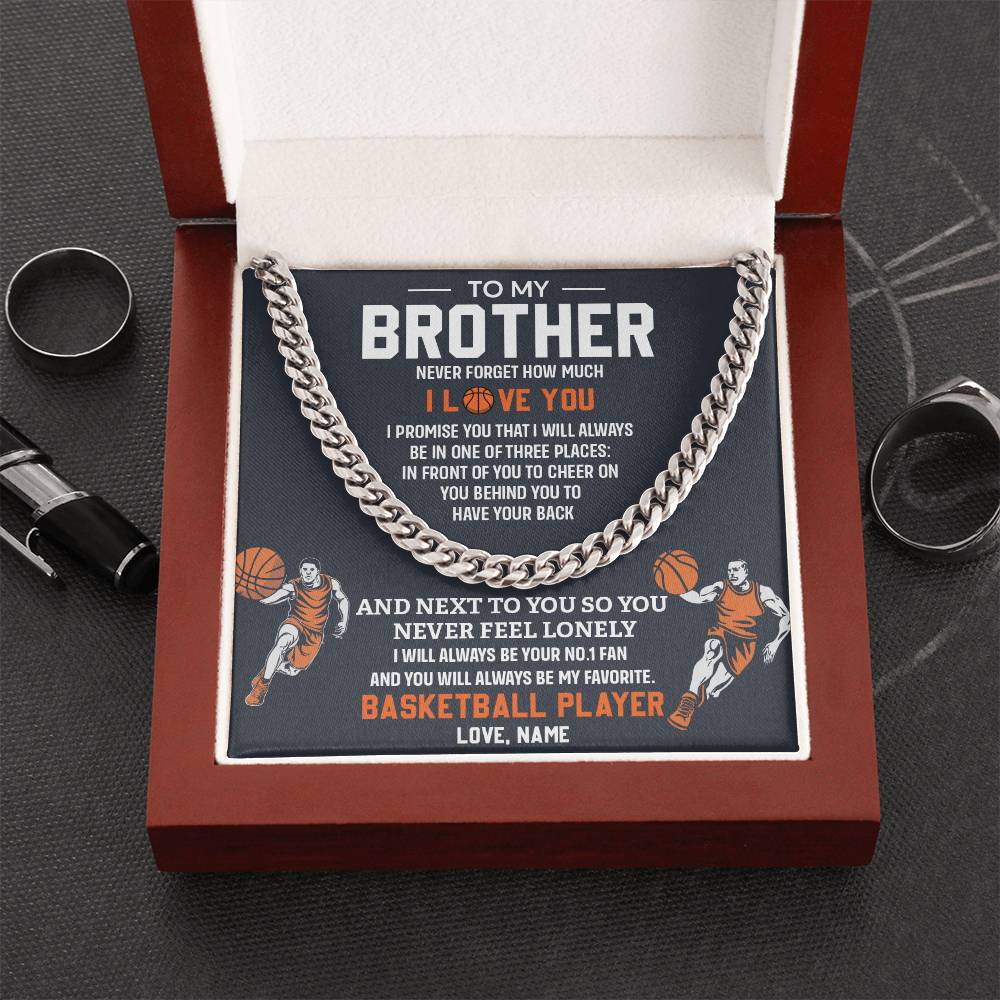 Basketball Necklace for Brother – Gift Message Card