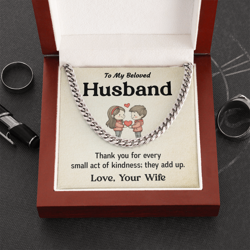 Husband Cuban Chain Necklace Gift Cute Couple Message