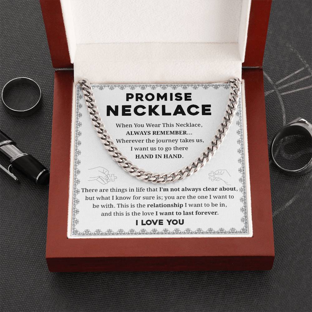 Promise Necklace for Him – Hand in Hand Message Card