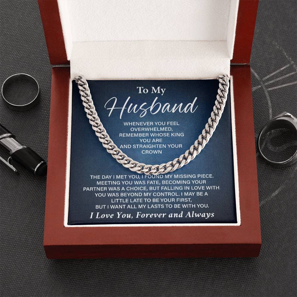 Romantic Husband Cuban Chain Gift with Card