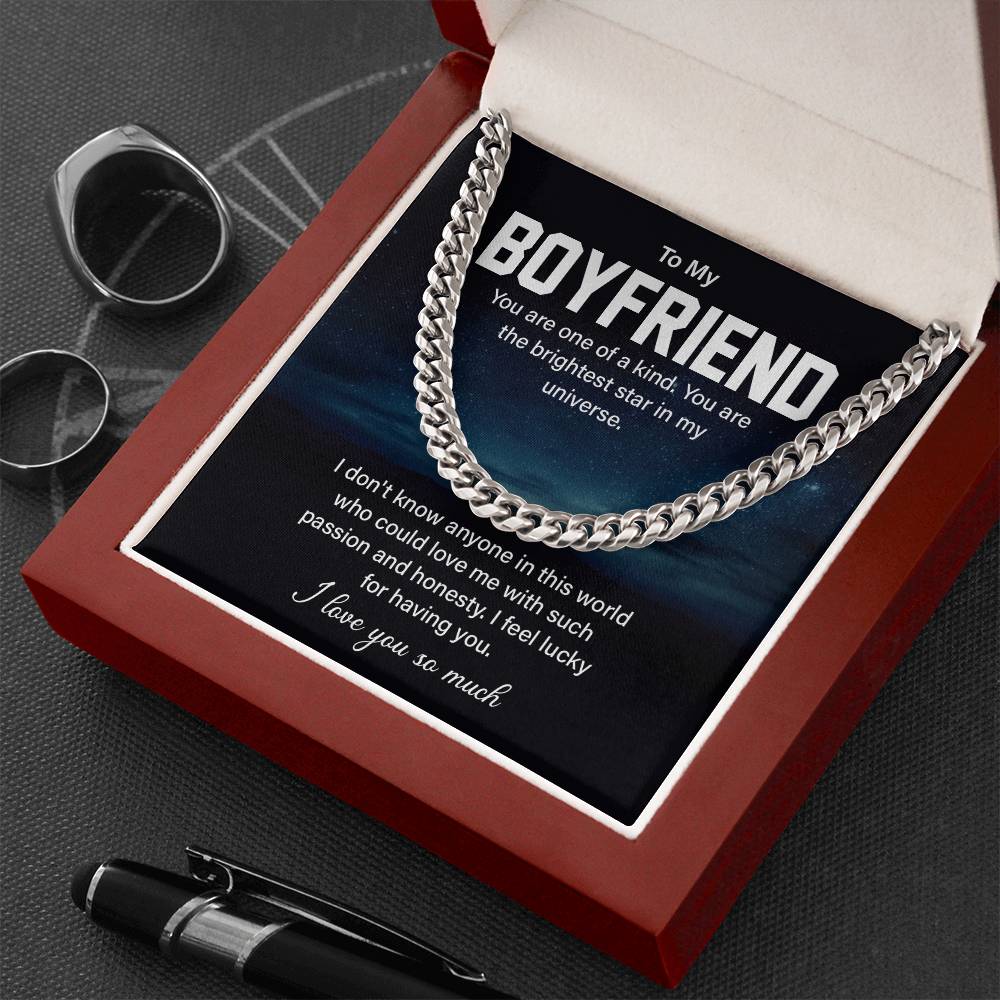 Boyfriend Gift Necklace for Him – with Message Card
