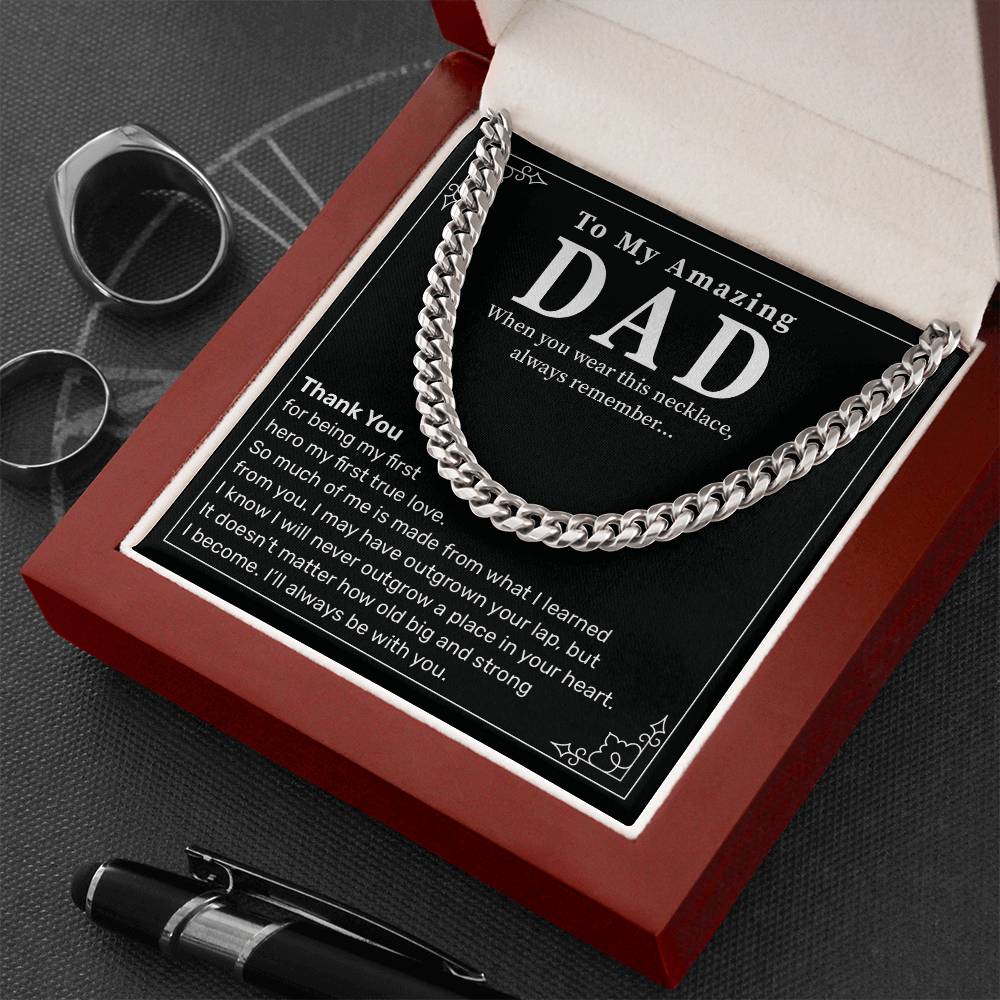 Dad Necklace Gift from Daughter with Emotional Message