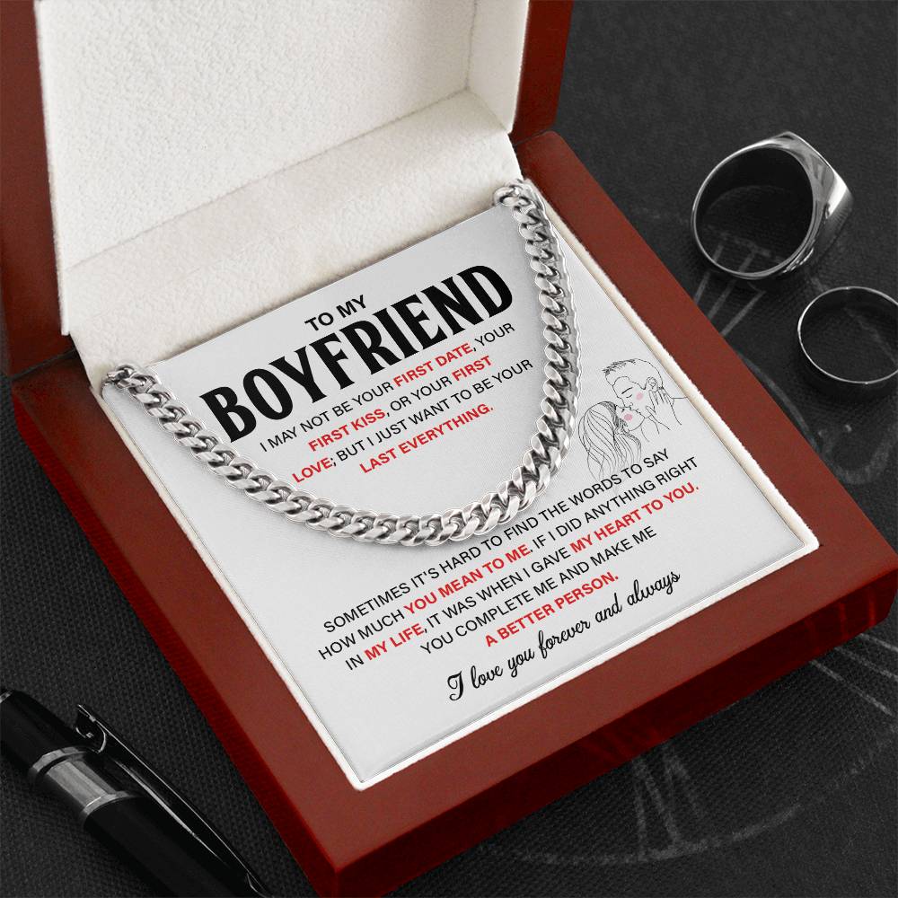 Cuban Chain Boyfriend Gift – Last Everything Message Card