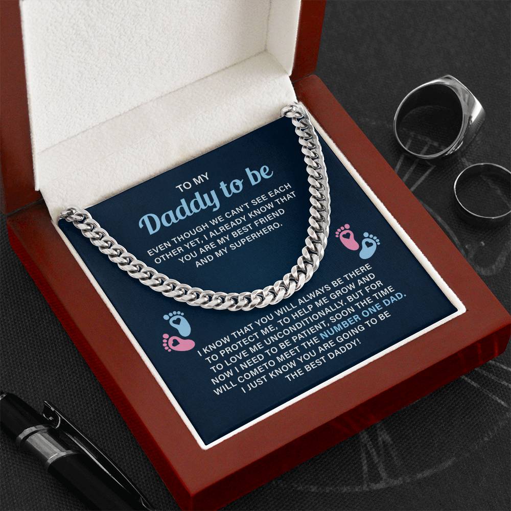 Daddy To Be Necklace Gift From Bump With Message Card