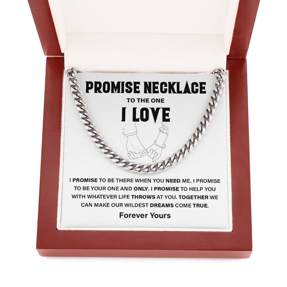 Promise Necklace Message Card Gift for Boyfriend or Girlfriend.