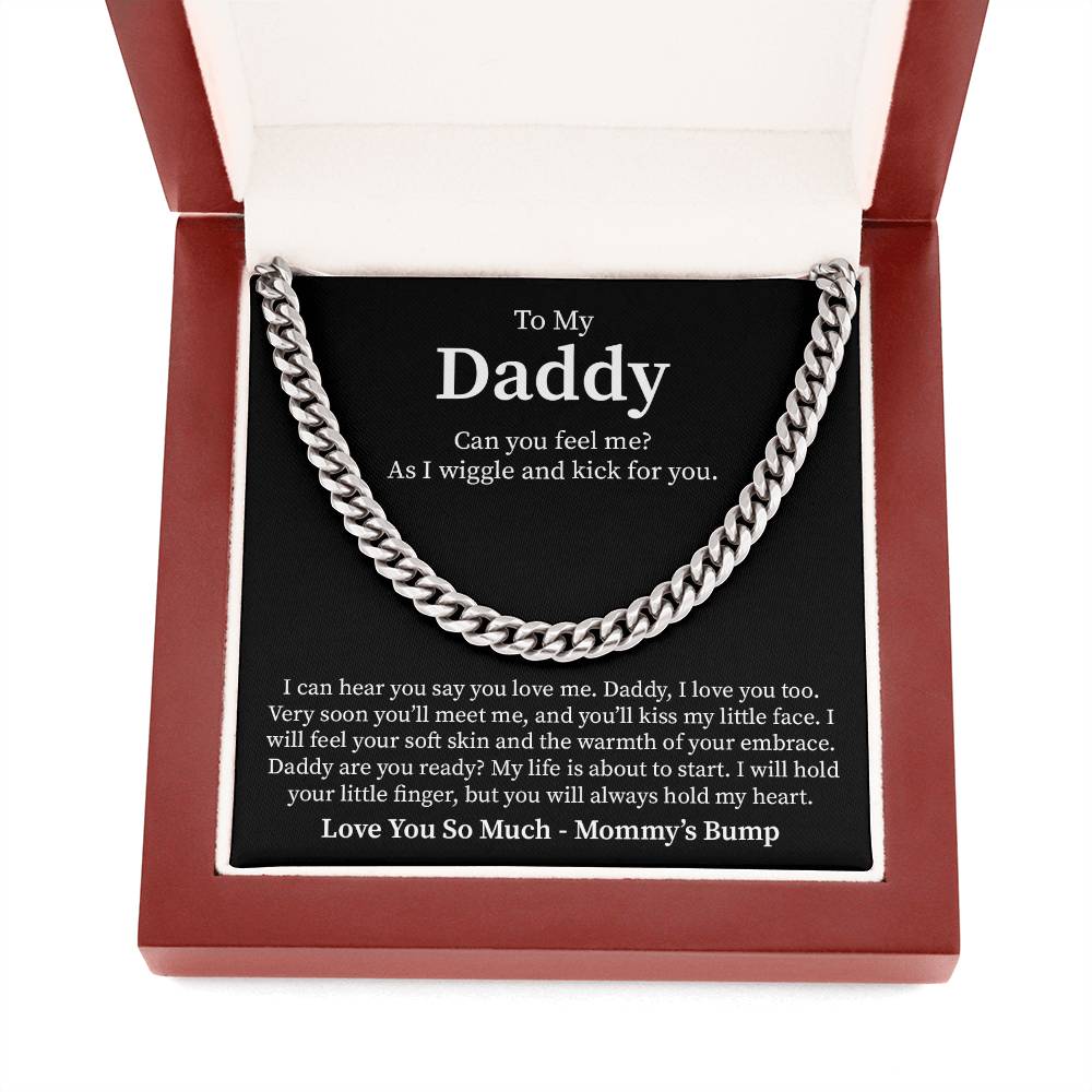 New Dad Necklace Gift From Baby Bump With Message Card