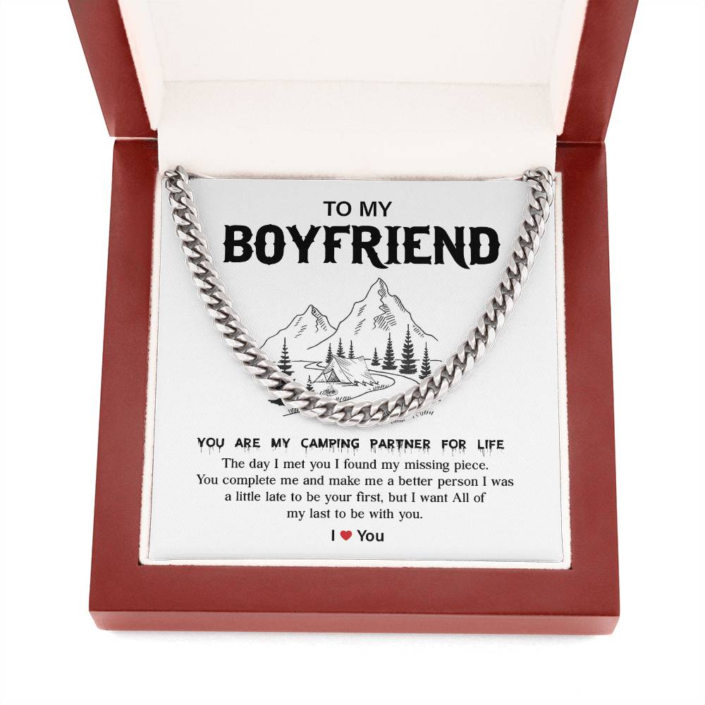 Camping Gift for Boyfriend – Necklace & Message Box