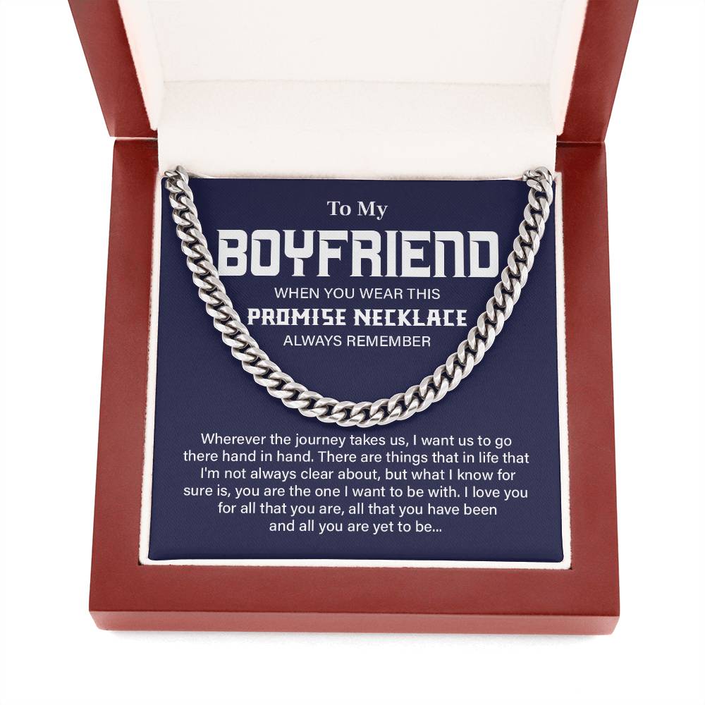 Boyfriend Cuban Chain Promise Necklace with Gift Box