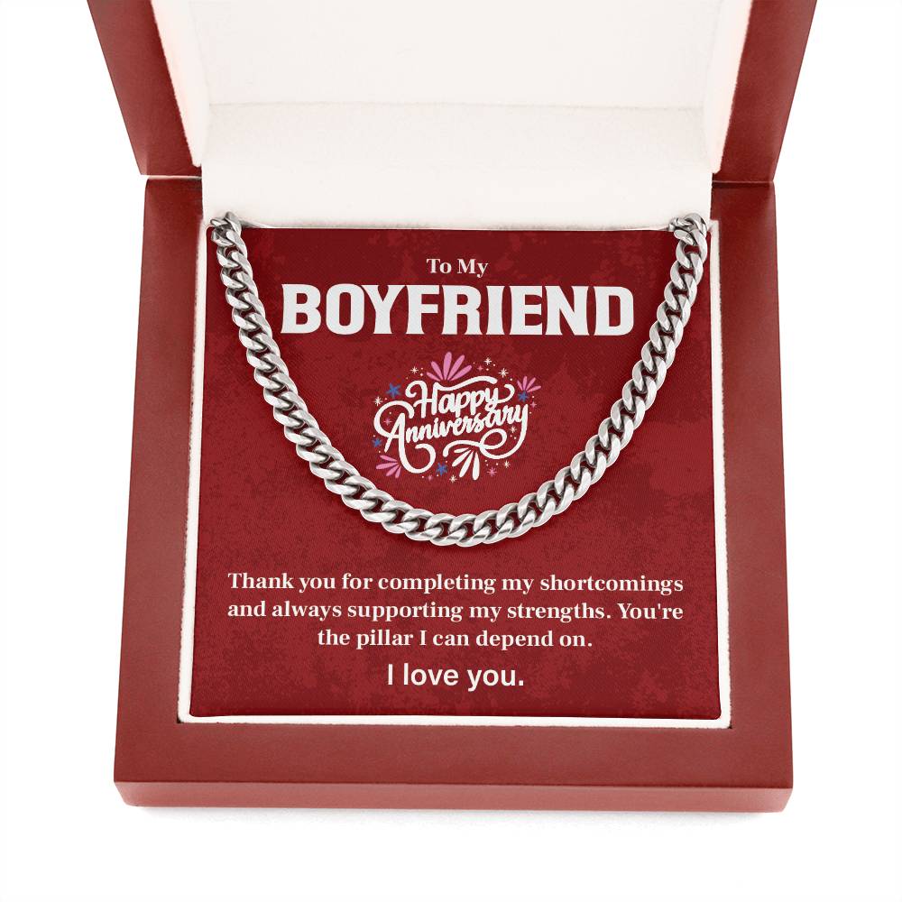 Anniversary Cuban Chain for Boyfriend with Card
