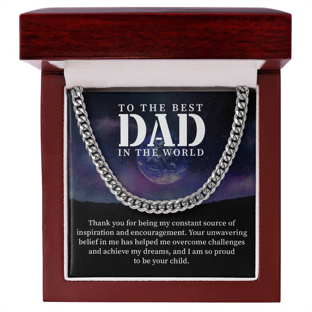 Dad Necklace Gift From Child With Inspirational Message