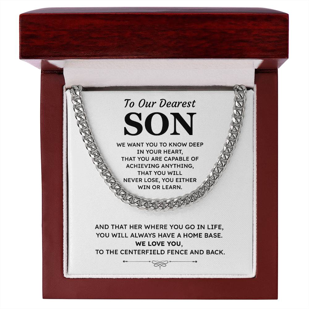 Gift for Son Cuban Chain Necklace with Message Card